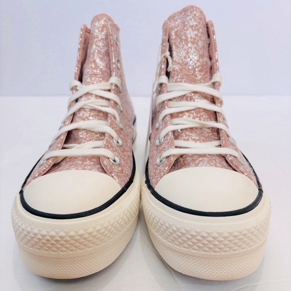 Converse Chuck Taylor Lift Platform Sparkling Glitter canvas high top sneakers - Picture 3 of 14